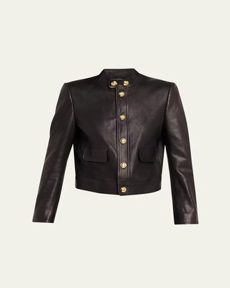 Nili Lotan Hadley Leather Crop Jacket