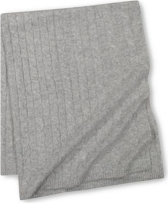 Sofiacashmere Cable Knit Cashmere Baby Blanket in Grey at Nordstrom