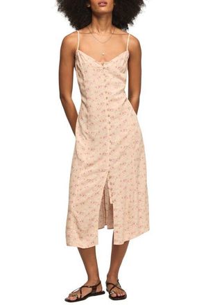 Lucky Brand Simone Floral Midi Slipdress in Peach Floral at Nordstrom, Size Xx-Large