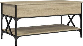 vidaXL Vidaxl - Mesa De Centro Madera Ingenier&iacute;a Metal Roble Sonoma 100x50x50cm
