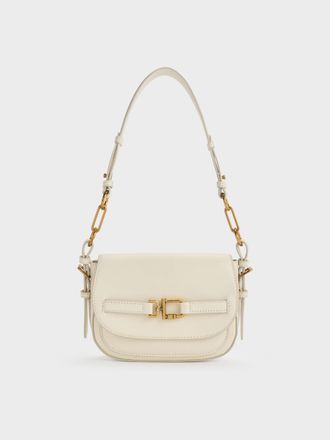 Charles & Keith Gwynne Metallic-Accent Crossbody Bag