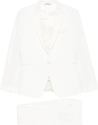 Reveres 1949 Single-Breasted Suit - Heren - Business pakken - Wit - S - Leer - Kostuums