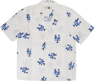 Aim&eacute; Leon Dore White Mets Collar Shirt