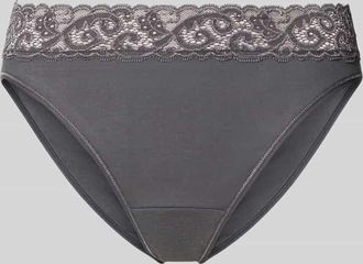 Hanro Slip mit französischer Spitze Modell MOMENTS in Dunkelgrau, Größe XS