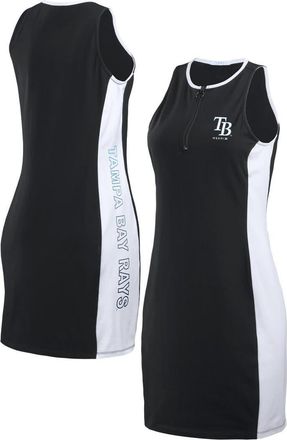 WEAR by Erin Andrews Womens WEAR by Erin Andrews Black Tampa Bay Rays Color Block Quarter-Zip Sleeveless Dress at Nordstrom, Size X-Small