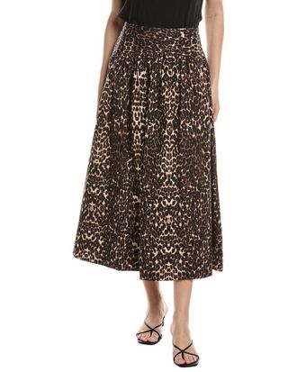 NVLT Nvlt Poplin Gathered Midi Skirt