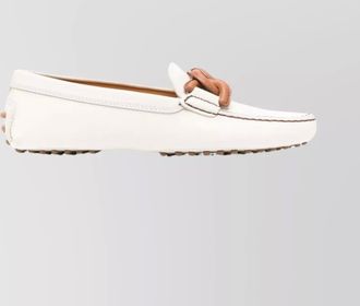 Tod's leather chain-link driving loafers