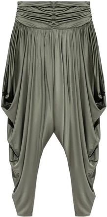 Balmain Pleated Fluid Jersey Shiny Pants