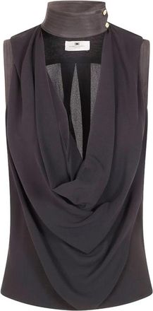 Elisabetta Franchi Gelaagde Blouse - Dames - Tops zonder mouwen - Zwart - L - Tops