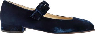 Penelope Chilvers Womens Low Mary Jane Velvet Shoe In Navy