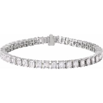 Diamond2Deal 14k Gold 10 1/2 CTW Lab-Grown Diamond Line Bracelet 7