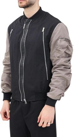 Yes London Black Cotton Bomber Jacket
