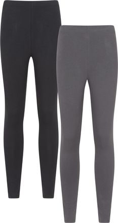 Mountain Warehouse Womens Cotton Blend Midweight Leggings Multipack Charcoal Womens Size 14