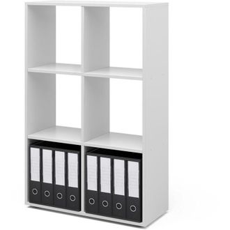 Vicco Scaffale, Bianco, 72 x 107.8 cm con 2 scatole pieghevoli