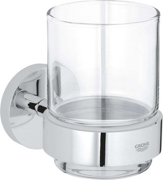 GROHE Quickfix Start - Vaso Para Cepillos De Dientes, Con Soporte, Cristal/cromo 41194000