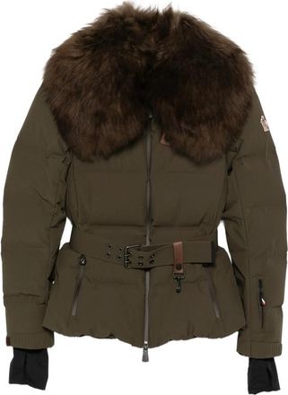 Moncler Belted Faux-fur Collar Jacket