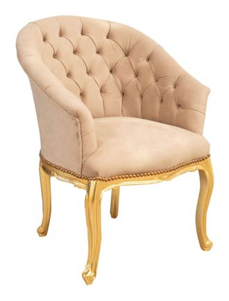 Biscottini International Sill&oacute;n Acolchado Con Brazos Sill&oacute;n De Entrada Silla Acolchada De Madera Silla De Sal&oacute;n Sill&oacute;n De Dormitorio Estilo Franc&eacute;s