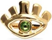 UNOde50 18K Gold-Plated Eye-Shaped Ring With Green Faceted Crystal in Metallic Gold at Nordstrom, Size 7.5