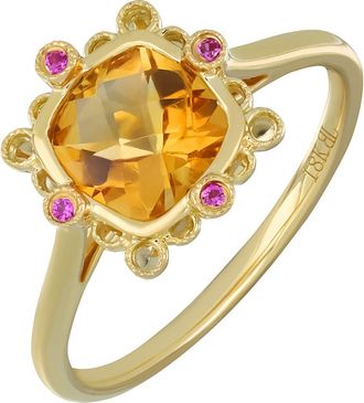Bony Levy Iris 18K Yellow Gold Citrine & Pink Sapphire Ring at Nordstrom Rack, Size 6.5