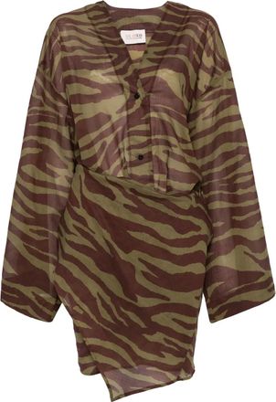 The Attico Abito corto con stampa - Marrone