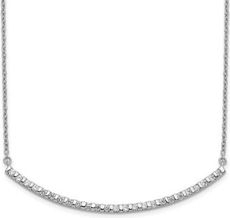 Diamond2Deal 14K Gold 1/2 Ct Lab Grown Diamond Curved Bar Pendant Necklace 18 Clarity VS, Color G-H