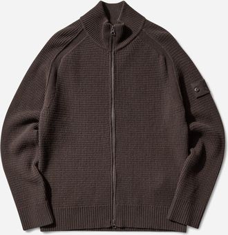 Stone Island Men s Ghost Geelong Wool Zip Up Cardigan Dark Brown