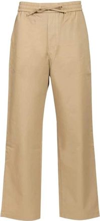Ami Broek met elastische taille - Dames - Wijde Broeken - Beige - L - Katoen - Broeken