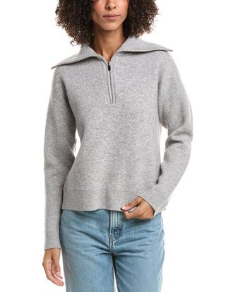 Derek Lam Samuel Reversible Quarter Zip Wool & Cashmere-Blend Pullover