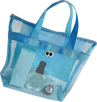 Generic 1x Mesh Beach Bag With Zipper - 2x12x26cm Large Beach Tote | Multi Functional Tote Bag For Women | Lightweight With Zipper, Luggage & Travel Gear Acce