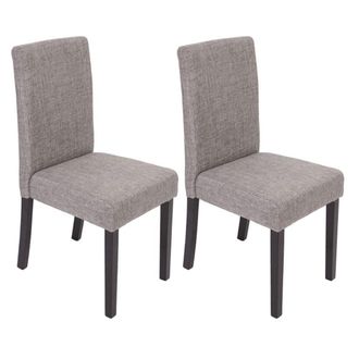 Hhg Nunca Usado] Lote De 2 Sillas De Comedor Silla De Cocina Littau, Textil, Gris, Patas Oscuras