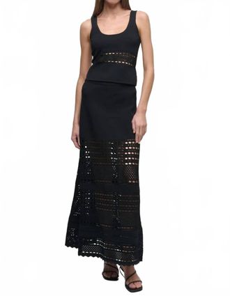 SIMKHAI Fitzgerald Open Stitch Knit Tank In Black