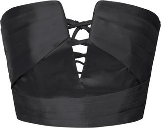 Elisabetta Franchi Tops, Dames, Zwart, XS, Tule, Gazar Top