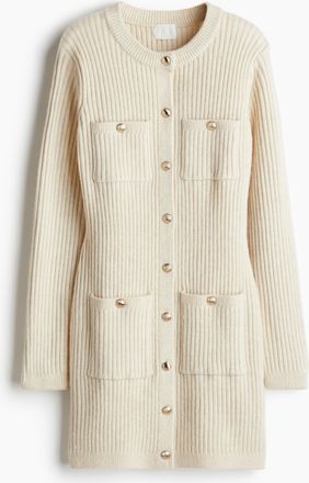 H&M Strickkleid mit Taschen - Beige