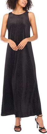 Vince Camuto Dot Keyhole Back Sleeveless Maxi Dress in Rich Black at Nordstrom, Size X-Small