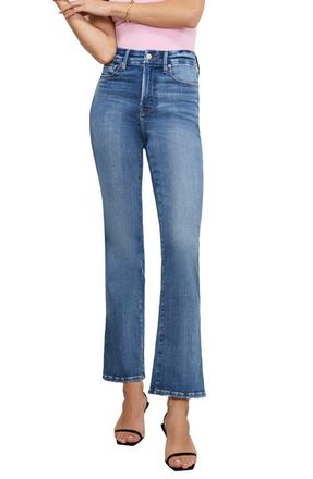 Good American Soft Tech Good Curve High Waist Straight Leg Jeans in Indigo856 at Nordstrom, Size 4