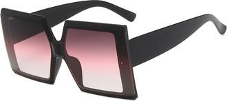 Generic Square Large Frame Mens Sunglasses Outdoor Womens Vacation Driving Sun Glasses(Pink)