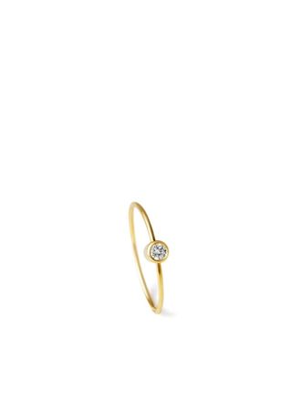 Shihara Orecchino a cerchio One-Stone 01 in oro giallo 18kt con diamanti