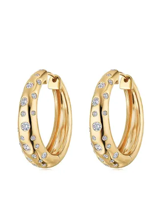 Kwiat 18kt yellow gold Cobblestone diamond accent hoop earrings - women - Diamond/18kt Yellow Gold - One Size