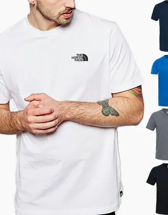 The North Face Mens The North Face T-Shirt Mens Logo Short Sleeved Tee Cotton Crew Top - Navy - Size: 38