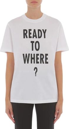 Moschino Ready To Where Tshirt - Dames - T-shirts - Wit - S - Katoen - Tops