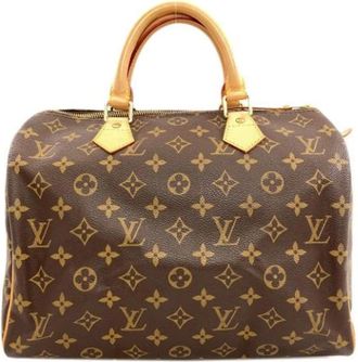 Louis Vuitton Tweedehands Canvas Louis Vuitton tassen - Dames - Vintage Handtas - Bruin - ONE Size - Vintage