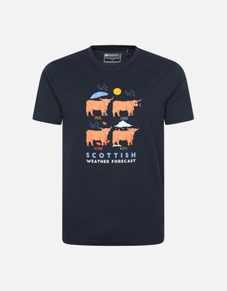 Mountain Warehouse Mens Mountain Warehouse Mens Scottish Weather Forecast Graphic T-Shirt - Navy - Size: 40