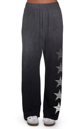 Lauren Moshi Juvia Ombre Star Pants in Black Ombre at Nordstrom, Size X-Small