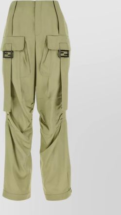 Fendi cargo trousers with pleated cuffs and buckle detail