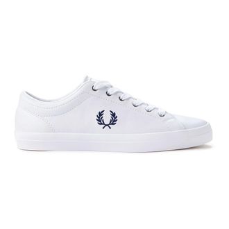 Fred Perry Schoenen, Heren, Wit, 45 EU, Logo Geborduurde Leren Sneakers