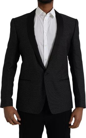 Dolce & Gabbana Black Jacquard MARTINI Single Breasted Coat Mens Blazer (Pre-Owned)