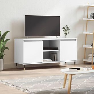 vidaXL Vidaxl - Mueble De Tv Madera De Ingenier&iacute;a Blanco 104x35x50 Cm