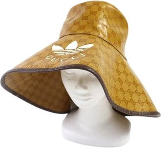Gucci Pre-owned Accessories, male, Brown, Size: ONE SIZE Pre-owned Trefoil GG Pattern Bucket Hat