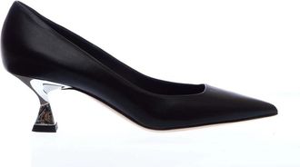 Ninalilou Zwarte Leren Pumps voor Vrouwen - Dames - Pumps - Zwart - 35 EU - Leer - Schoenen