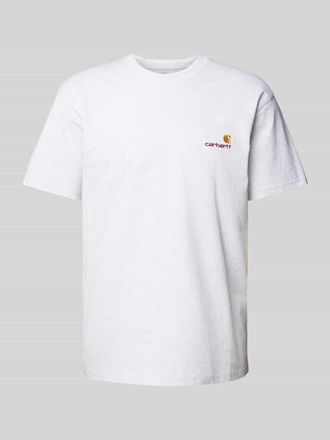 Carhartt Work in Progress Regular Fit T-Shirt aus reiner Baumwolle Modell American in Hellgrau Melange, Gr&ouml;&szlig;e L